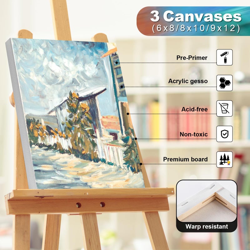Inburit Paint Set for Adults & Kids  Painting Supplies Kit with 6 Canvases  24 Acrylic Paints(22ml)  8 Brushes  1Painting pad  Palette  Deluxe Paint Set for Kids  Student & Artist - Image 5